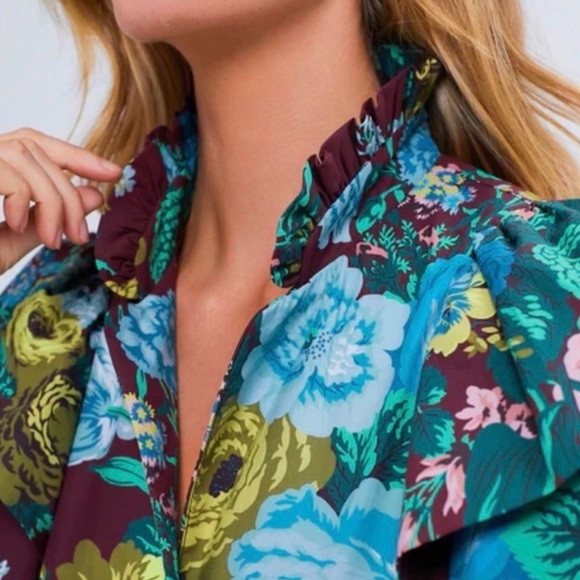 Tuckernuck Burgundy Floral Midi Dress - Picture 3 of 6